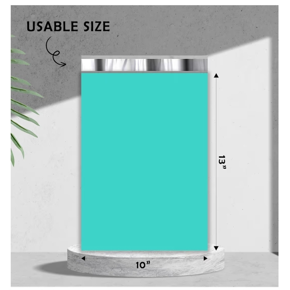 10 x 13 Turquoise Teal Polymailers - 20 Pack Self Seal Waterproof Shipping Bags